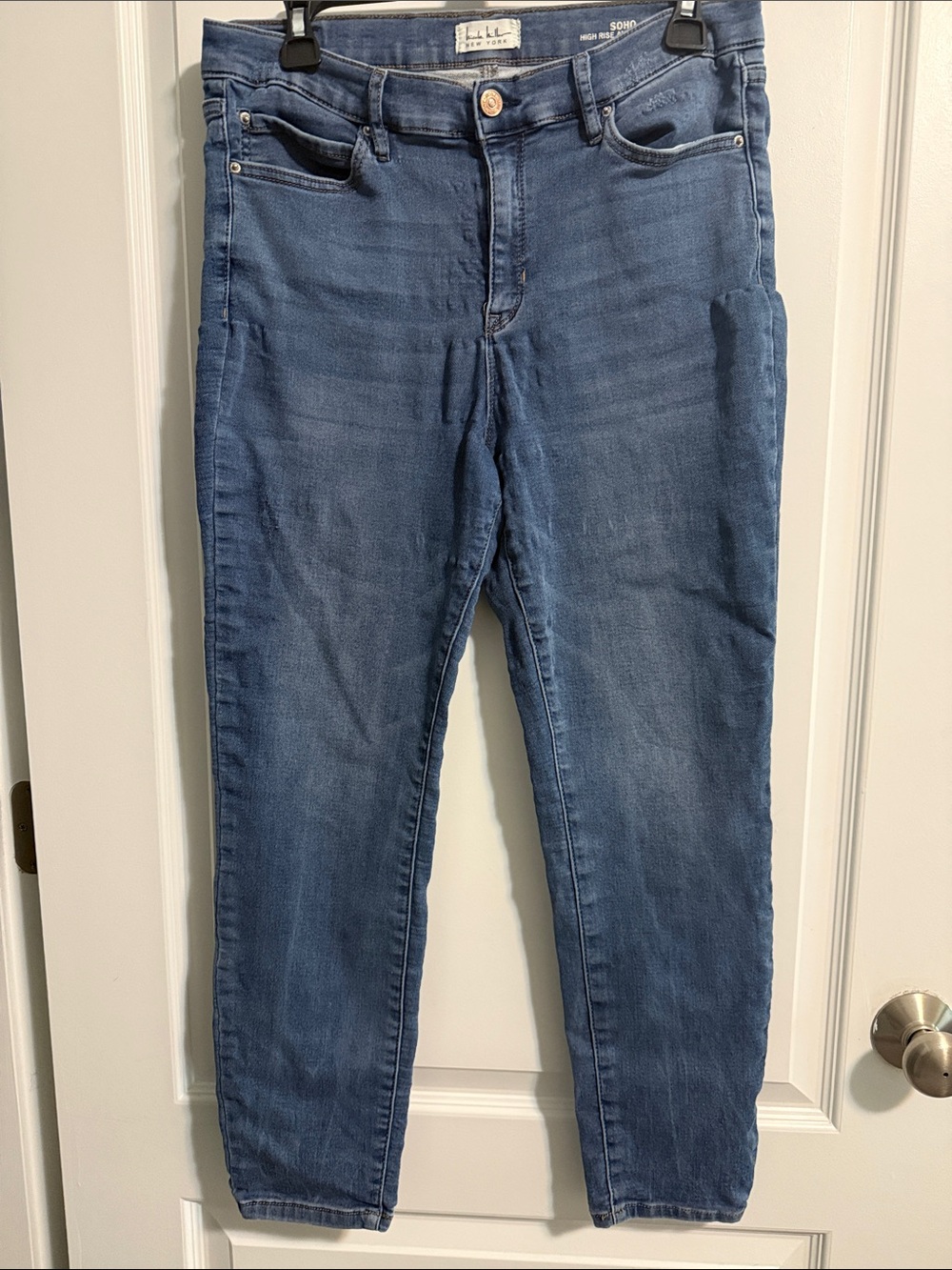 Nicole Miller New York- High-Rise Skinny Jeans in Medium Blue